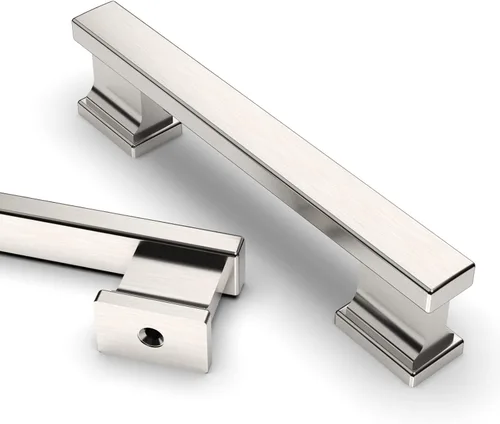 Miniatura 14 de Asidrama - Paquete de 6 manijas de gabinete de cocina color latón cepillado de 3.75 pulgadas (96mm), tiradores para gabinete, accesorios