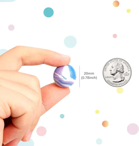 Miniatura 3 de Pllieay 1000 bolas hinchables a granel, 0.787 in/0.78 pulgadas, varios estilos, bolas hinchables mixtas, pequeñas bolas de goma para regalos
