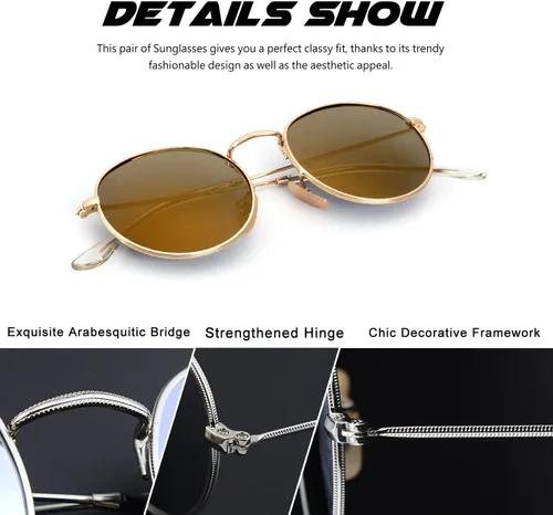 Miniatura 85 de CGID Gafas de sol unisex polarizadas redondas E01 Lennon