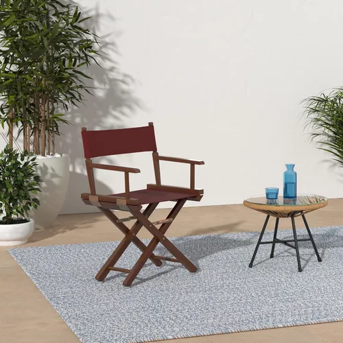 Miniatura 2 de Casual Home - Silla de director de 18.0 in, marco de roble miel con lienzo borgoña
