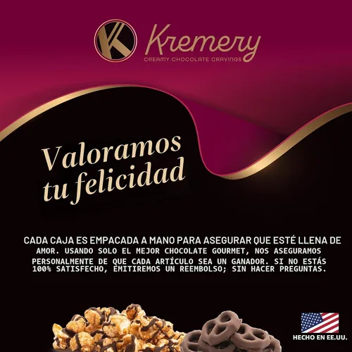 Miniatura 8 de KREMERY - Pretzels cremosos de chocolate cubiertos de chocolate, palomitas de maíz, nueces y dulces (premium, 2.5 libras) en bandeja de hierba