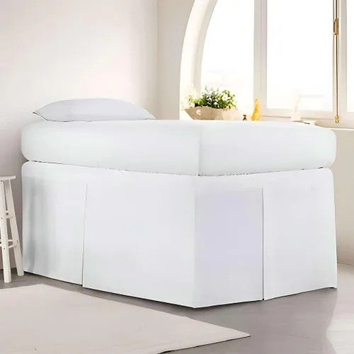 Miniatura 21 de Ready To Rest Falda para cama nido individual de 12 pulgadas de caída, faldas de cama estilo plisado para camas nido, esquinas divididas con Blanco