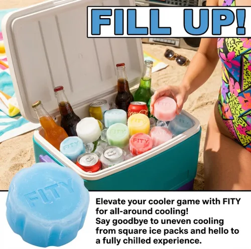 Miniatura 6 de FITY Paquete de 2 unidades de hielo congelable multiusos para vasos, loncheras, bolsas de pañales, dolores musculares, adaptador de lata de 12 onzas