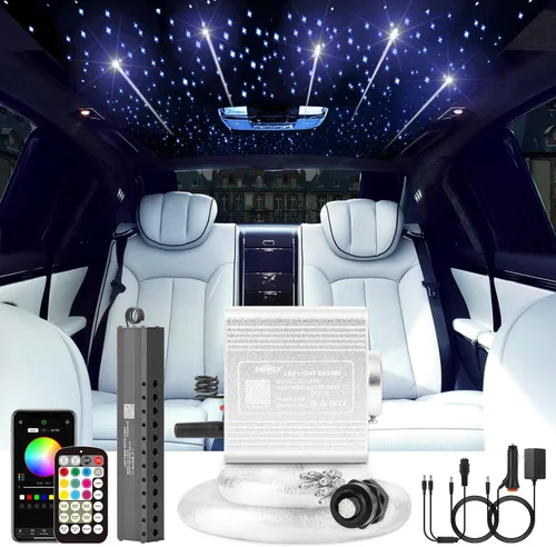 Miniatura 14 de CHINLY Kit de 500 luces de estrella para techo de automóvil, luces de estrella parpadeante para techo de automóvil, kit de luces de techo