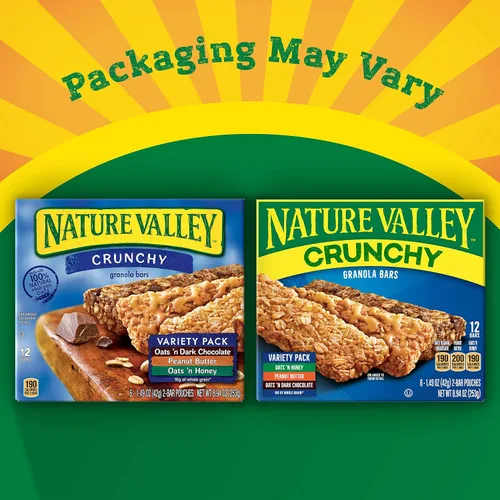Miniatura 4 de Nature Valley Barras de granola crujientes, paquete variado, 12 unidades, 8.94 oz (6 bolsas)