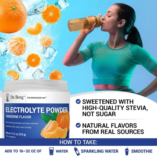 Miniatura 6 de Dr. Berg Zero Sugar Hydration Keto Electrolyte Powder - Mejorado con 1000 mg de potasio y sal rosa real del Himalaya (no sal de mesa) - Suplemento