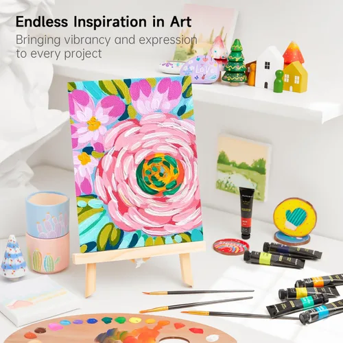 Miniatura 8 de Shuttle Art Juego de pintura acrílica, tubos de 15 x 0.4 fl oz, calidad de artista, pigmentos ricos no tóxicos, colores perfectos para niños