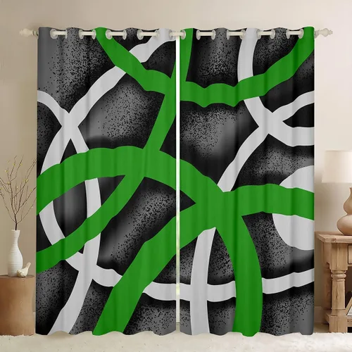 Miniatura 38 de jejeloiu Cortinas rojas y negras para dormitorio (2 paneles, 38 x 45 pulgadas) con líneas geométricas de rayas 30% a 50% cortinas opacas para niños