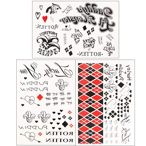 Miniatura 2 de 5 hojas de tatuajes temporales de tatuajes adhesivos perfectos para Halloween, cosplay, disfraces y accesorios de fiesta