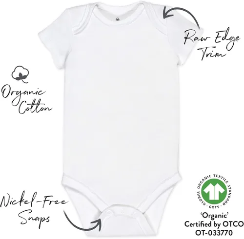 Miniatura 5 de HonestBaby baby-girls 5-pack Short Sleeve Bodysuits One-piece 100% Organic Cotton for Infant Baby Girls