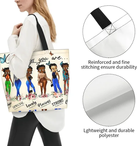 Miniatura 4 de Bolso de mano para mujer, bolso de mano afroamericano, bolso de hombro negro Queen para mujer, bolso de hombro casual, calidad premium