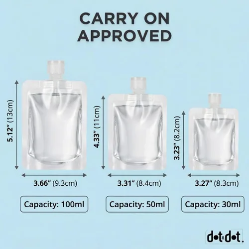 Miniatura 6 de Travel Pouches for Toiletries, 13 Pack TSA Approved Refillable Travel Liquid Pouches, Flat Travel Bottles for Toiletries, Reusable 3oz Portable