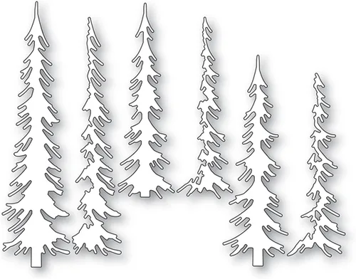 Miniatura 6 de Juego de 6 piezas de troqueles de metal para árbol de Navidad, plantillas de marco de plantas de pino, tarjetas de manualidades, troqueles de corte