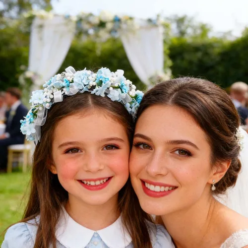 Miniatura 3 de Campsis Diadema de flores azules, tocado floral para niñas
