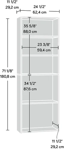 Miniatura 3 de Sauder Beginnings Estantería de 5 Estantes, Librero con Estantes de Almacenamiento Ajustables, en Brook Cherry