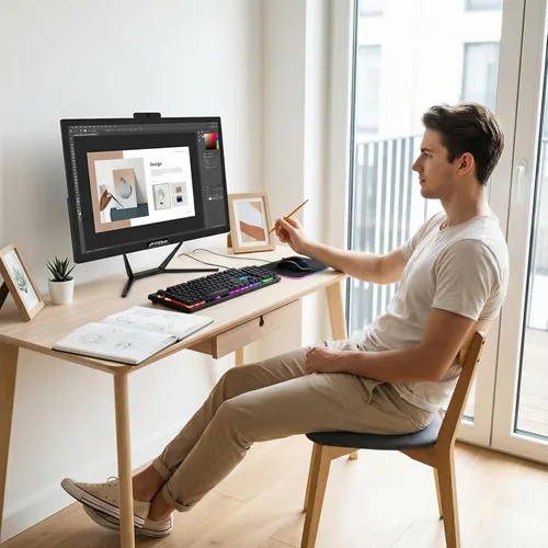 Miniatura 4 de STGSivir Computadora de escritorio todo en uno, pantalla FHD de 21.5 pulgadas, Intel Core i5 de hasta 3.6 GHz, memoria 16G, SSD 512G, WiFi 5