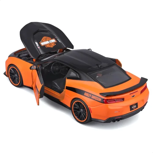 Miniatura 3 de Maisto 1:24 H-D Custom - Chevrolet Camaro ZL1 2017, Negro/Naranja