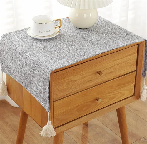 Miniatura 7 de Mantel de tela para mesita de noche, antideslizante, a prueba de polvo, gabinete de TV, refrigerador, lavadora, toalla cuadrada universal pequeña