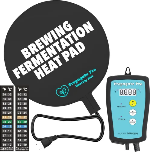 Miniatura 10 de Almohadilla de calor de elaboración y fermentación para cerveza casera y fermentación de vino 120 VCA 12 o 25 vatios Estera de calefacción: seguro