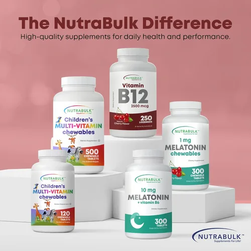 Miniatura 8 de NutraBulk Vitamina B12 Pastillas de disolución rápida de 2500 mcg - Sublingual B-12 con sabor a cereza - Suplemento de vitaminas B12