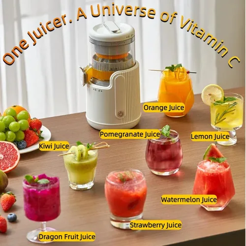 Miniatura 8 de Portable Electric Citrus Juicer, Efficient Extraction for Oranges Lemons Limes, Hands-Free One-Touch Operation, USB Rechargeable & Easy Clean, Mini