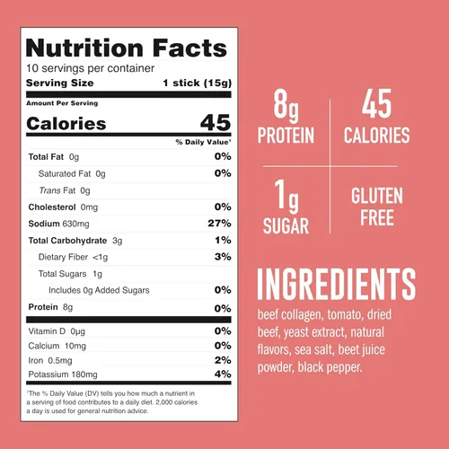 Miniatura 2 de LonoLife Palitos de caldo de hueso de res con sabor a tomate: 0.35 oz de proteína, apto para dieta cetogénica, 10 porciones portátiles
