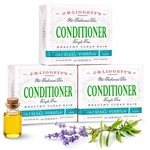 J·R·LIGGETT'S Barra acondicionadora – Fórmula original, acondicionador para cabello totalmente natural con aceite de coco y manteca de cacao, sin