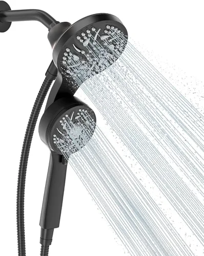 Miniatura 11 de Cabezal de ducha de lluvia Cobbe de 11.8 pulgadas con 6 modos de aspersión manual, juego de cabezal de ducha de alta presión con brazo de extensión