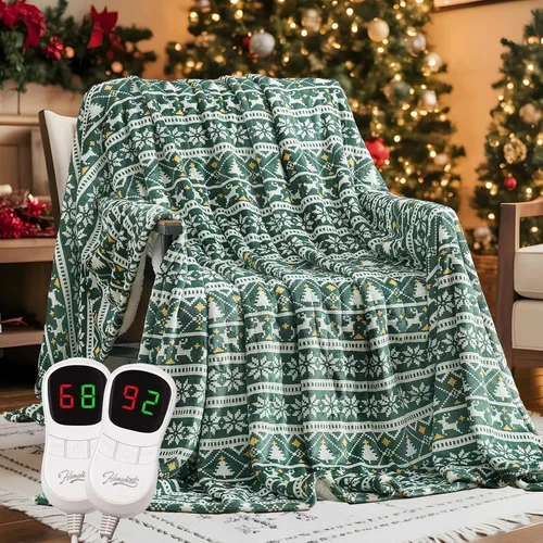 Miniatura 8 de Homemate - Manta eléctrica térmica de franela suave - 50"x60" con 10 niveles de calor rápido, 8 horas de apagado automático, protección contra