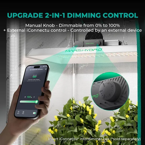 Miniatura 2 de MARS HYDRO TS 3000 420W - Luz LED de cultivo para plantas de interior de espectro completo comercial con conexión en cadena, lámpara de crecimiento
