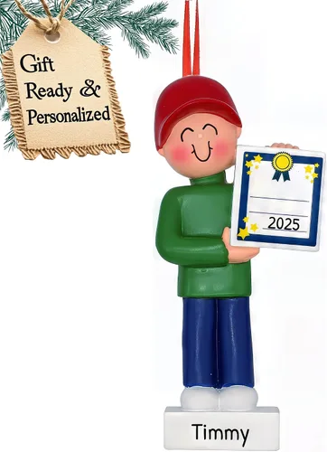 Miniatura 8 de Adornos de graduación personalizados para la clase de 2025, adornos de árbol personalizados para 2025, regalos de graduación personalizados