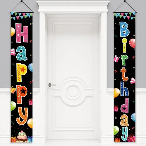 Cartel de decoración de cumpleaños, letrero de puerta de feliz cumpleaños para hombres, mujeres, niños y niñas, ideal para decoración de cumpleaños,