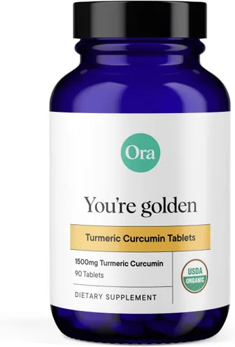 Ora Organic Curcumina de cúrcuma con piperina, extractos puros para el estrés articular y la salud cardiovascular, apoya la función cognitiva
