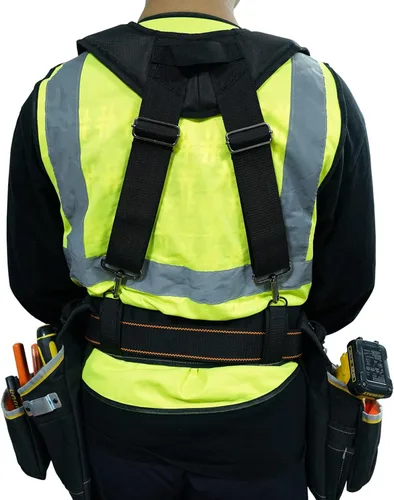 Miniatura 5 de MELOTOUGH Tirantes para cinturón de herramientas, tirantes de bolsa de construcción, correas de trabajo acolchadas resistentes
