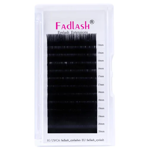 Miniatura 71 de Extensiones de pestañas de volumen regular, bandeja mixta, 0.03 mm, rizo B, 8-14 mm, de visón premium y seda, volumen de pestañas, suaves, mate