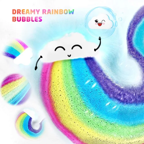 Miniatura 2 de Set de regalo de bombas de baño de nubes arcoíris Elfinbay, bombas de baño a granel para niñas pequeñas envueltas individualmente, bombas de baño