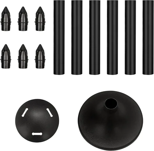 Miniatura 2 de NEXCOVER Cubierta de barco y soporte ajustable Se extiende de 12 a 54 pulgadas Poste de 6 etapas Sistema reforzado de ABS Negro
