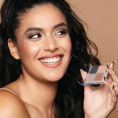 Miniatura 8 de Palladio Quads de sombras de ojos, mate mezclable pigmentado aterciopelado, acabados metálicos y brillantes, fórmula cremosa, paleta de sombras