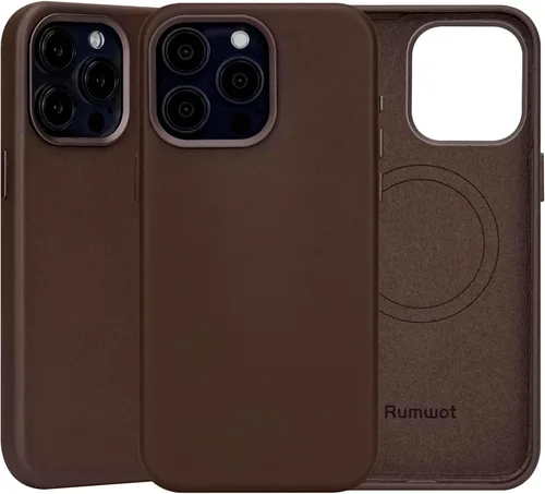 Miniatura 36 de Funda de cuero genuino para iPhone 13 Pro, cuero de grano completo, compatible con MagSafe y carga inalámbrica, bisel de la cámara con botones