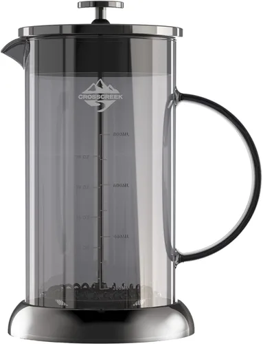 French Press - Espumador de café y leche, 34 onzas (4 tazas) resistente al calor, prensa de café de vidrio borosilicato con 4 pantallas de filtro,