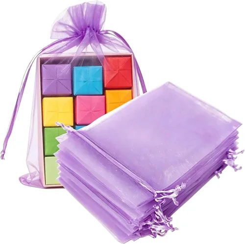 Miniatura 9 de Paquetes de 100 bolsas de organza de 4 x 6 pulgadas, color azul bebé para baby shower, Navidad, recuerdos de fiesta, cumpleaños, boda, despedida