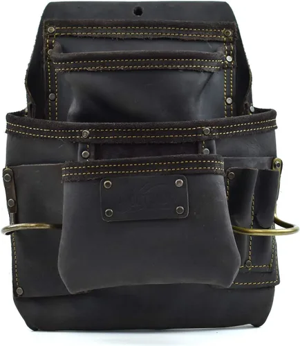 Miniatura 4 de Ox Pro - Bolsas de herramientas de cuero de grano completo, fabricadas con doble costura y bolsillos reforzados con remaches