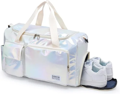 Miniatura 59 de Pequeña bolsa de gimnasio para mujer, bolsa de viaje con compartimento para zapatos