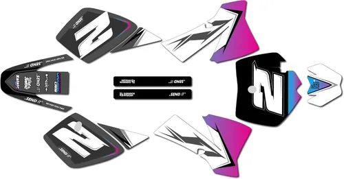 Miniatura 7 de Graphics Kit for KTM 50SX Mini SX50 (2002-2008) Razor Series Cyan 9 Mil - Easy Go - Dirt Pit Bike Motorcycle Stickers, Dirtbike Racing Automotive