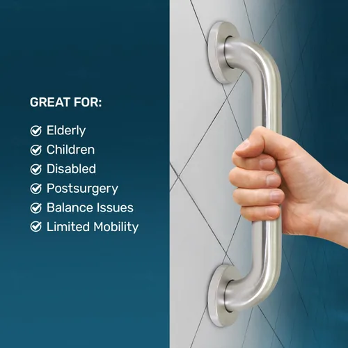 Miniatura 5 de Barras de agarre de metal cepillado para baño, mango de ducha fuerte y mango de baño para seguridad, barras de agarre de ducha para personas