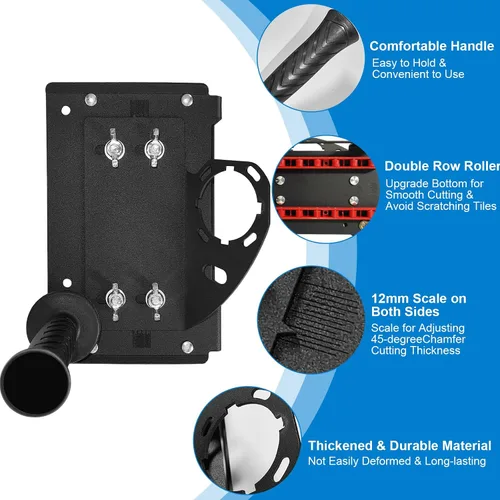 Miniatura 7 de Herramienta de corte en ángulo de 45 grados, soporte para amoladora angular, herramienta de biselado de azulejos de 45 grados con 5 cuchillas