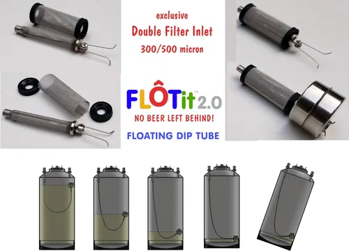 Miniatura 3 de FLOTit 2.0 con tubo de inmersión de gas Max Headroom y una herramienta GANCHO. Tubo de inmersión flotante sin cerveza con DFI para una cerveza