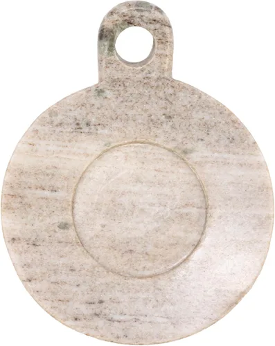 Miniatura 9 de Creative Co-Op Plato de mármol tallado a mano con asa, beige