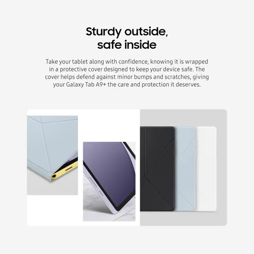 Miniatura 5 de SAMSUNG Funda tipo libro para Galaxy Tab A9+, estuche protector para tablet, soporte plegable con modos paisaje y retrato, protección contra golpes