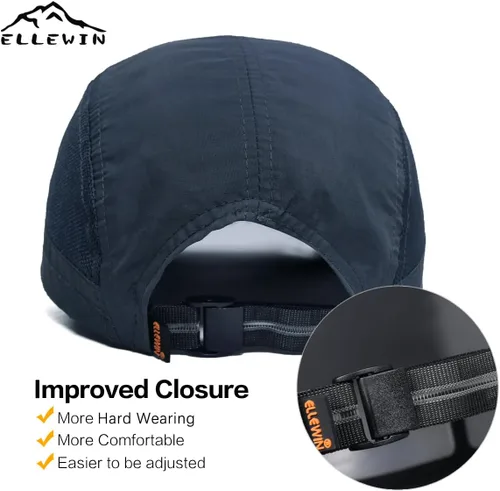 Miniatura 11 de ELLEWIN Gorra de béisbol unisex UPF 50 sin estructura, con pico grande y plegable